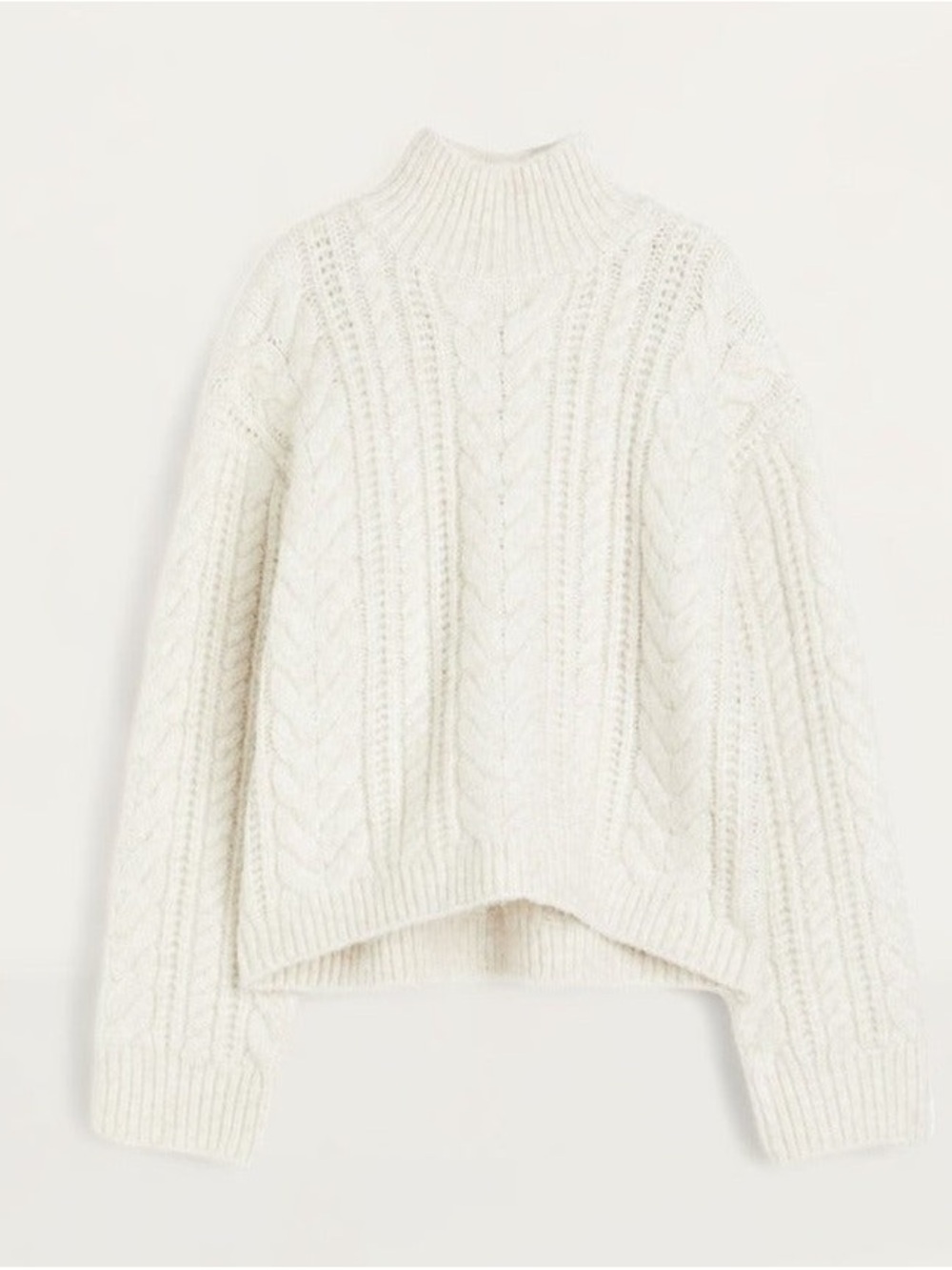 H&M Cream Cable Knit Turtleneck Sweater